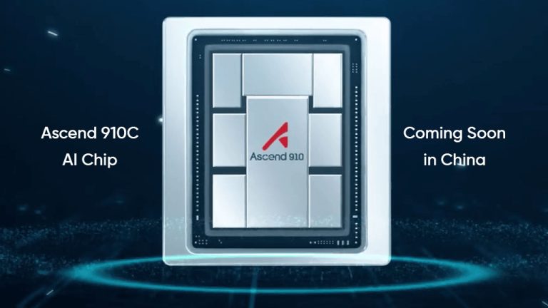 Huawei Ascend 910C chip dispalyed, showing China's progress in AI hardware
