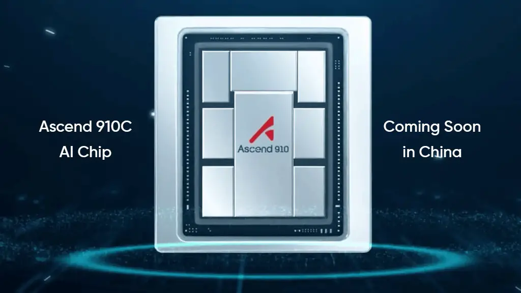 Huawei Ascend 910C chip dispalyed, showing China's progress in AI hardware